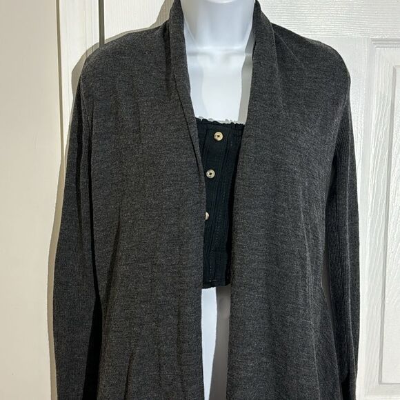 Theory Womens Gray Wool open front Cardigan Sweater size SP - Picture 2 of 9